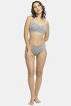 Soie Double Layered Non Wired Full Coverage Lace Bra - Ash Grey — thumbnail 6